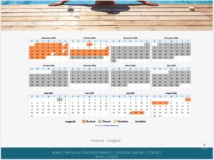 Embedded availability calendar